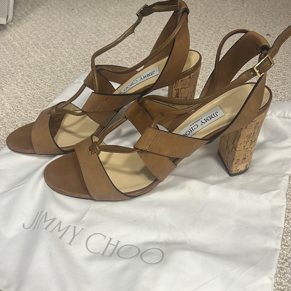 Jimmy Choo Brown Leather Sandal 100mm